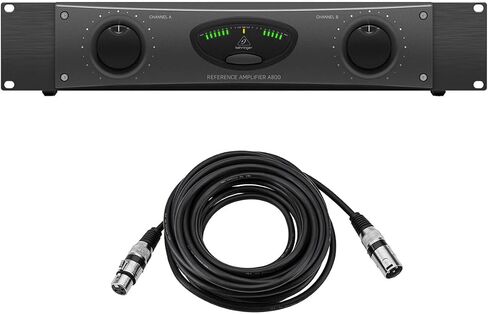 Behringer A800 Professional 800W مكبر للصوت المرجعي ، حزمة مع سعة 25 'سلسلة XLR M إلى F كابل الميكروفون F in Saudi Arabia