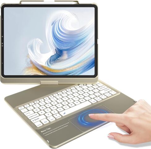 KBCASE Keyboard Case for iPad Air 13 inch M3/M2 (2025/2024)/for iPad Pro 12.9 inch 6th/5th/4th/3rd Gen (2018-2022), 360°Rotatable Case with Touchpad & Pencil Holder for iPad Air 13/Pro 12.9 (Red) in Kuwait