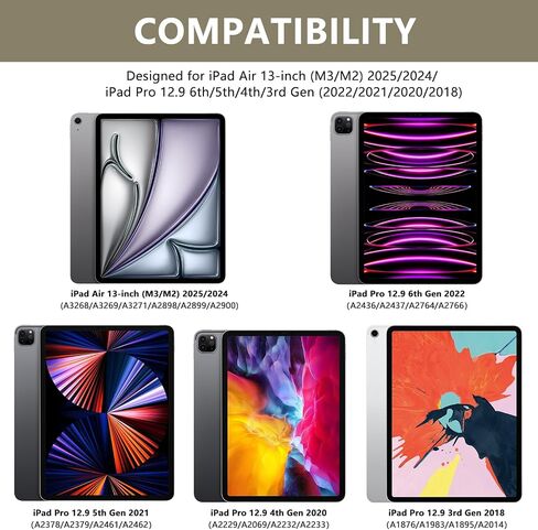 KBCASE Keyboard Case for iPad Air 13 inch M3/M2 (2025/2024)/for iPad Pro 12.9 inch 6th/5th/4th/3rd Gen (2018-2022), 360°Rotatable Case with Touchpad & Pencil Holder for iPad Air 13/Pro 12.9 (Red) in Kuwait