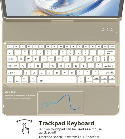 KBCASE Keyboard Case for iPad Air 13 inch M3/M2 (2025/2024)/for iPad Pro 12.9 inch 6th/5th/4th/3rd Gen (2018-2022), 360°Rotatable Case with Touchpad & Pencil Holder for iPad Air 13/Pro 12.9 (Red) in Kuwait