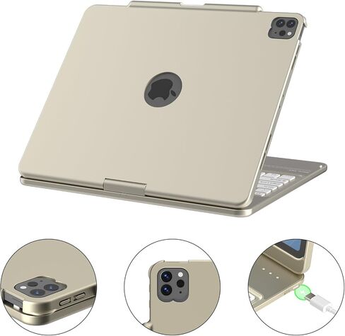 KBCASE Keyboard Case for iPad Air 13 inch M3/M2 (2025/2024)/for iPad Pro 12.9 inch 6th/5th/4th/3rd Gen (2018-2022), 360°Rotatable Case with Touchpad & Pencil Holder for iPad Air 13/Pro 12.9 (Red) in Kuwait