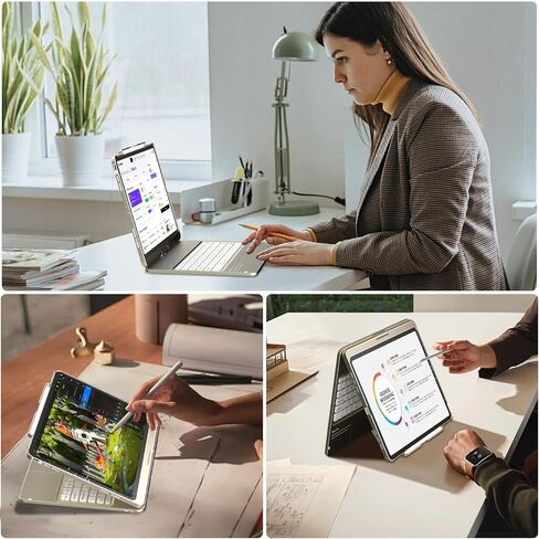 KBCASE Keyboard Case for iPad Air 13 inch M3/M2 (2025/2024)/for iPad Pro 12.9 inch 6th/5th/4th/3rd Gen (2018-2022), 360°Rotatable Case with Touchpad & Pencil Holder for iPad Air 13/Pro 12.9 (Red) in Kuwait