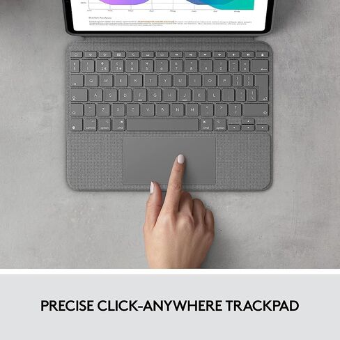 Logitech Combo Touch iPad Pro 11-inch (1st, 2nd, 3rd, 4th gen - 2018, 2020, 2021, 2022) Keyboard Case - Detachable Backlit Keyboard, Click-Anywhere Trackpad - Gray USA Layout (Renewed) in Saudi Arabia
