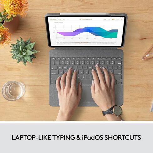 Logitech Combo Touch iPad Pro 11-inch (1st, 2nd, 3rd, 4th gen - 2018, 2020, 2021, 2022) Keyboard Case - Detachable Backlit Keyboard, Click-Anywhere Trackpad - Gray USA Layout (Renewed) in Saudi Arabia