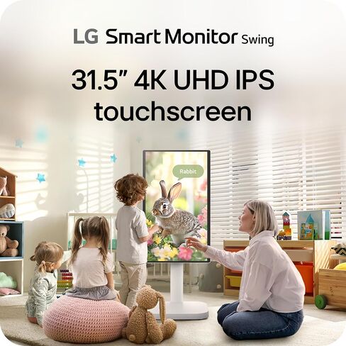 LG Smart Monitor Swing 32U889SA-W 32-Inch 4K UHD (3840x2160) IPS Touchscreen on a Fully Adjustable Wheeled Base HDR10, webOS, Built-in Speaker, HDMI, USB Type-C, Tilt/Height/Swivel/Pivot Stand, White in Saudi Arabia