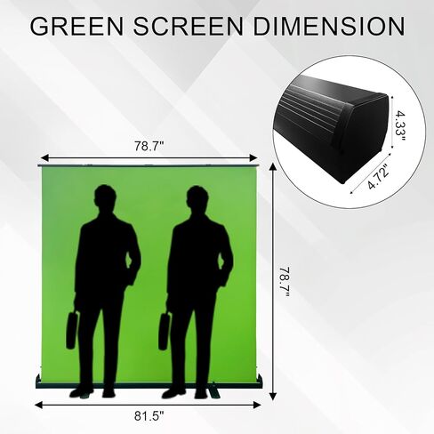LIHONG Large Green Screen Collapsible Chroma Key Backdrop,Portable Retractable for Video, Live Game,Aluminum Base,Wrinkle Resistant Fabric,Pull-up Style,Auto-Locking Frame (78.7Wx78.7H inch) in Kuwait