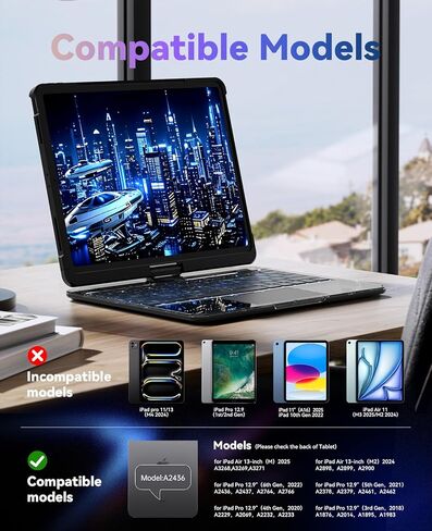 iGENJUN iPad Pro 11 Inch Case with Keyboard (M4, 2024), iPad Pro 11(5th Gen) Keyboard Case Detachable, Folio Cover with Pencil Holder, Blue in Kuwait