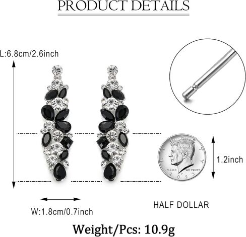 EVER FAITH Bridal Tear Drop Flower Cluster Dangle Earrings Crystal Rhinestone in Saudi Arabia