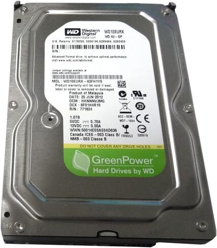 WD AV -GP 1 TB AV Video Hard Drive: 3.5 Inch ، SATA III ، 64 MB Cache - WD10EURX (متجدد) in Saudi Arabia