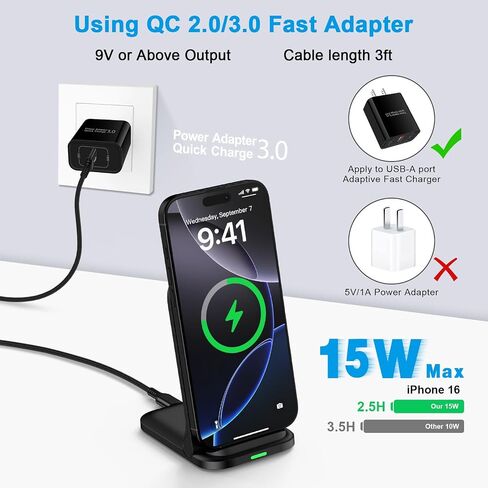 Foldable Samsung Wireless Charger Stand Fast Charging for Samsung Galaxy S25 Ultra S24 FE S23 S22 S21 S20 Z Flip7, Android Phone Wireless Charger Station for Google Pixel 10 9 Pro XL Fold with Adapter in Saudi Arabia