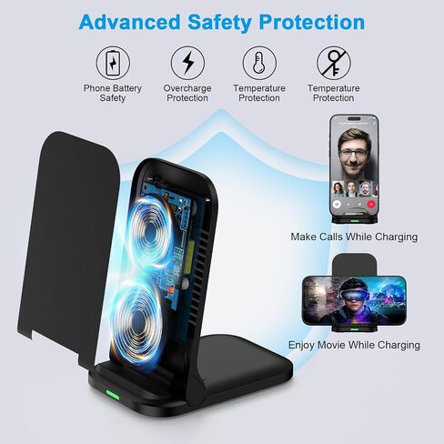 Foldable Samsung Wireless Charger Stand Fast Charging for Samsung Galaxy S25 Ultra S24 FE S23 S22 S21 S20 Z Flip7, Android Phone Wireless Charger Station for Google Pixel 10 9 Pro XL Fold with Adapter in Saudi Arabia