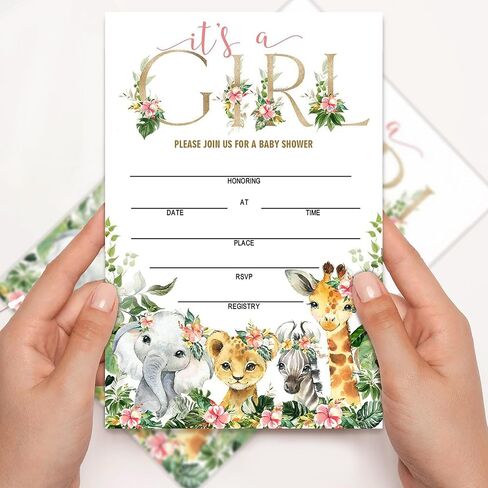 Baby Shower Invitations, Berry sweet Fill In Invites Cards wih Envelopes, Strawberry, Set of 25. in Saudi Arabia