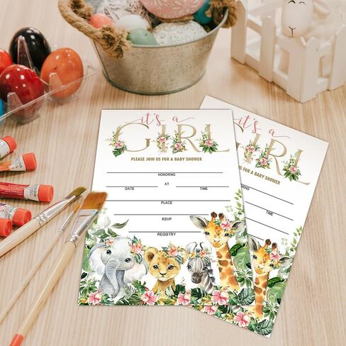 Baby Shower Invitations, Berry sweet Fill In Invites Cards wih Envelopes, Strawberry, Set of 25. in Saudi Arabia