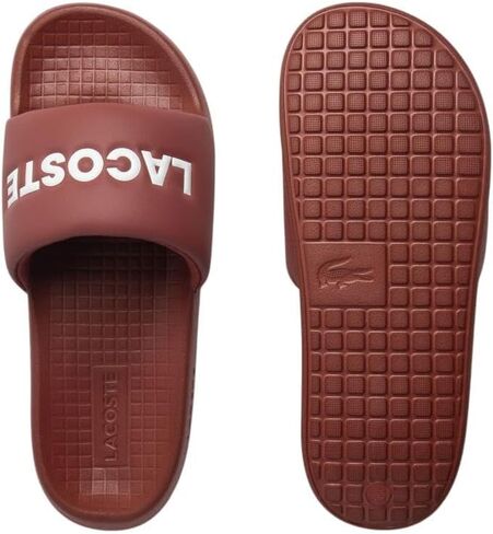 صندل Lacoste للرجال Croco 1.0 منزلق، أحمر/أبيض، 9 in Saudi Arabia
