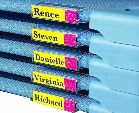 Angeles Name Clips for Cots, Plastic Name Tags for Daycares or Preschools, Classroom Cot Identifiers, Works Best with Angeles Spaceline Cots, 5 Pack in Saudi Arabia