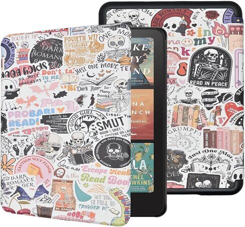 Case for All-New Kindle Paperwhite 12th Gen 2024 (7") & Kindle Colorsoft Signature Edition, Bookish Reading Lightweight Foldable Protective Soft Cover with Hand Strap, Purple Spooky in Saudi Arabia