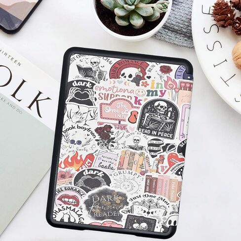 Case for All-New Kindle Paperwhite 12th Gen 2024 (7") & Kindle Colorsoft Signature Edition, Bookish Reading Lightweight Foldable Protective Soft Cover with Hand Strap, Purple Spooky in Saudi Arabia