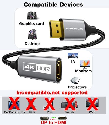 Active DisplayPort to HDMI Adapter (4K@60Hz,1440P/2K@120Hz) Uni-Directional DP 1.2 to HDMI 2.0 Converter,Male to Female,Compatible with AMD,NVIDIA,Desktops,and Gaming Monitors-5 Pack in Saudi Arabia