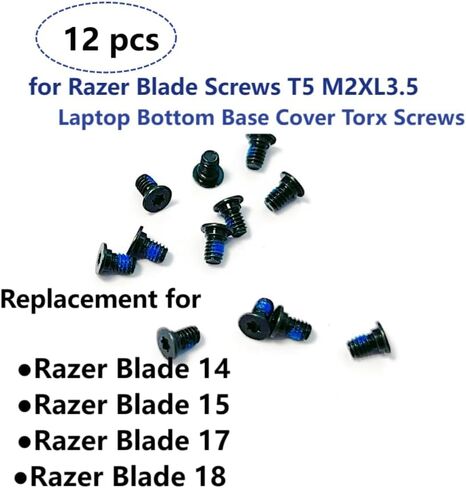 Zahara 12pcs for Razer Blade Screws T5 M2XL3.5 Replacement for Razer Blade 14,Razer Blade 15, Razer Blade 17, Razer Blade 18 Laptop Bottom Base Cover Torx Screws in Saudi Arabia