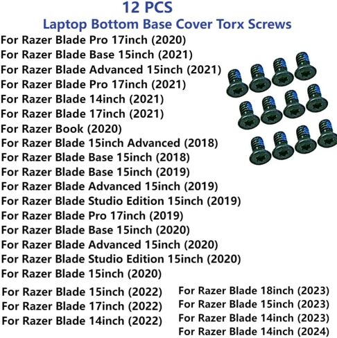 Zahara 12pcs for Razer Blade Screws T5 M2XL3.5 Replacement for Razer Blade 14,Razer Blade 15, Razer Blade 17, Razer Blade 18 Laptop Bottom Base Cover Torx Screws in Saudi Arabia
