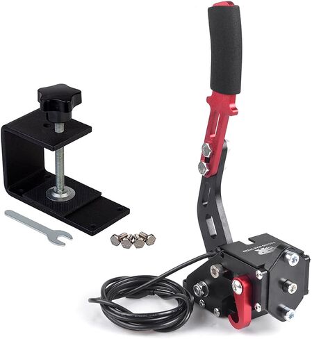 ZHSYMX USB Handbrake for 16Bit SIM PC Racing Games, Compatible with G27 G29 G920 G923 T500 T300 Simulate Linear Handbrake With Fixing Clip（Only PC System） Blue in Saudi Arabia