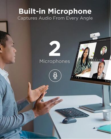 Lenovo Go Wiredphone مع MIC المزدوج-المكونات والتشغيل USB-C مكبر صوت 300 FHD 1080p كاميرا ويب مع عدسة زاوية عريضة 95 درجة وميكروفون مزدوجة in Saudi Arabia