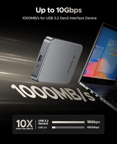 ORICO 512GB Magnetic External SSD Up to 1000MB/s, PD100W Charging, External Solid State Drive + Portable Protection Case for External SSD Hard Drive K10 in Saudi Arabia