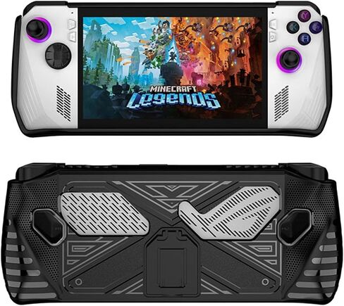 NUHFUFA Protective Case with Bracket Compatible with Rog Ally 7-inch Handheld 2023, Ergonomic Arc Design TPU Grip Cover Anti-collision(Black) in Saudi Arabia