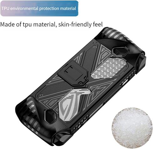 NUHFUFA Protective Case with Bracket Compatible with Rog Ally 7-inch Handheld 2023, Ergonomic Arc Design TPU Grip Cover Anti-collision(Black) in Saudi Arabia