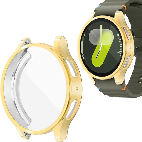 Wugongyan Case Compatible with Samsung Galaxy Watch 7 40mm Screen Protector Case Flexible Soft TPU All-Around Protective Face Cover for Galaxy Watch 7 Accessories(Gold, 40mm) in Saudi Arabia