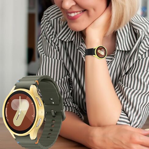 Wugongyan Case Compatible with Samsung Galaxy Watch 7 40mm Screen Protector Case Flexible Soft TPU All-Around Protective Face Cover for Galaxy Watch 7 Accessories(Gold, 40mm) in Saudi Arabia