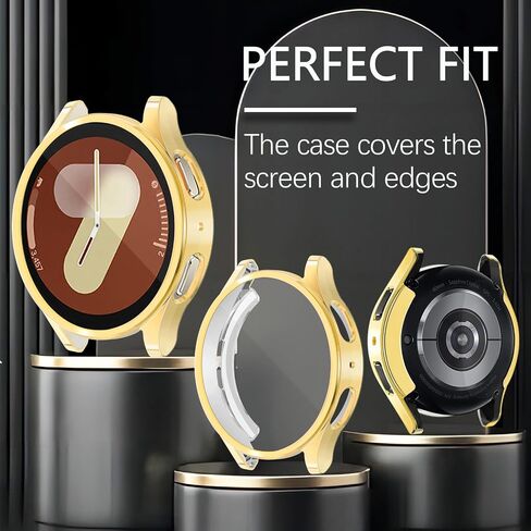 Wugongyan Case Compatible with Samsung Galaxy Watch 7 40mm Screen Protector Case Flexible Soft TPU All-Around Protective Face Cover for Galaxy Watch 7 Accessories(Gold, 40mm) in Saudi Arabia