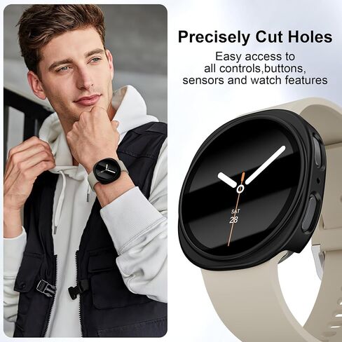 5 Pack Case for Galaxy Watch 8 Screen Protector 40mm 44mm,Hard PC Case+Built in Tempered Glass,Full Protection Cover Protective Bumper for Samsung Galaxy Watch 8 40 44 mm Women Men in Kuwait