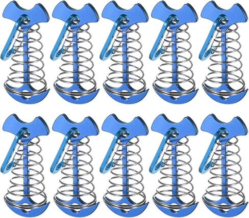 أوتاد مرساة سطح Fishbone مع الابازيم [10pcs] - حصص خيمة الألومنيوم مع استخدام الإبزيم الربيعي للتخييم والمشي - in Saudi Arabia