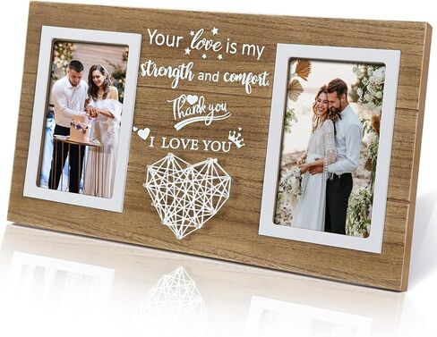 ZEEYUAN 4x6 Picture Frame Wooden Double Side Rotating 4x6 Photo Frame Rustic Collage Frame for 4x6 Pictures, 4x6 Multiple Family Picture Frame for Desktop in Kuwait