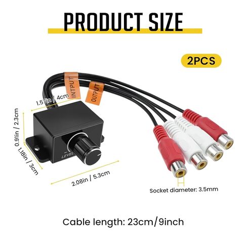 1Pcs Universal Car RCA Level Controller Amplifier, RCA Bass Knob in Saudi Arabia