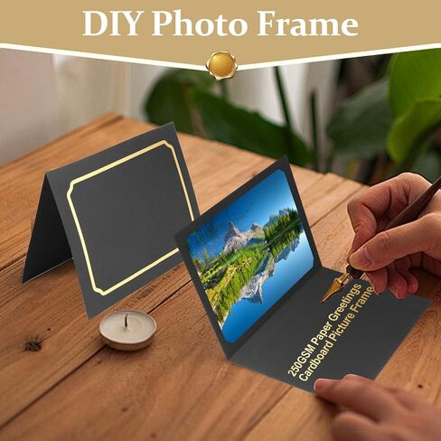 100 PCS مجلدات صور لـ 4x6 أو 5x7 إطار صورة الورق ، إطارات صور الورق الورقية السوداء لبطاقات المعايدة ، صور ، صور عيد الميلاد ، حفل زفاف ، تخرج in Saudi Arabia