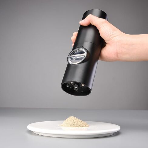 Electric Pepper and Salt Grinder, Spice Mill ，Battery Powered Adjustable 5 Levels of Coarseness Black Pepper Grinder Mill, Automatic Grinding with LED Light in Saudi Arabia