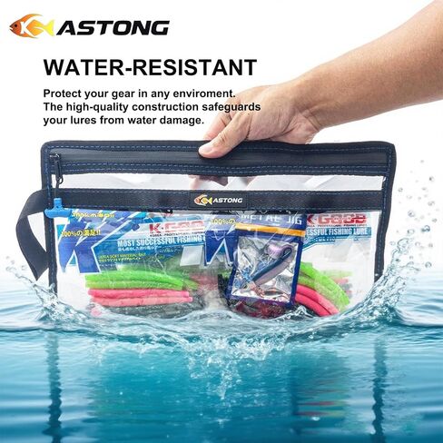 2 Layer Water-resistant Fishing Bait PVC Clear Storage Bag BaitShield Tackle Bag Storage for Bait Tackle Lures Soft Plastics and Fishing Gear Large Capacity 2 Size (1Pc Medium+1Pc Large) in Saudi Arabia