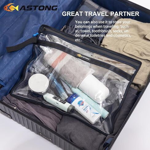 2 Layer Water-resistant Fishing Bait PVC Clear Storage Bag BaitShield Tackle Bag Storage for Bait Tackle Lures Soft Plastics and Fishing Gear Large Capacity 2 Size (1Pc Medium+1Pc Large) in Saudi Arabia