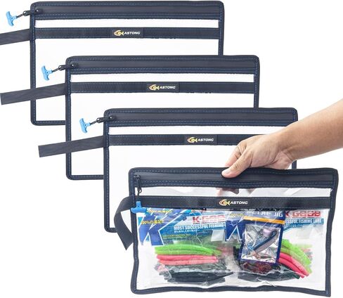 2 Layer Water-resistant Fishing Bait PVC Clear Storage Bag BaitShield Tackle Bag Storage for Bait Tackle Lures Soft Plastics and Fishing Gear Large Capacity 2 Size (1Pc Medium+1Pc Large) in Saudi Arabia