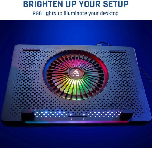 KLIM Orb + Laptop RGB Cooler - 11 to 15.6 Inch + Laptop Gaming Cooling + USB Fan with Metal Grille + Stable + Mac and PS4 Compatible in Saudi Arabia