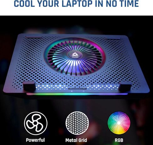 KLIM Orb + Laptop RGB Cooler - 11 to 15.6 Inch + Laptop Gaming Cooling + USB Fan with Metal Grille + Stable + Mac and PS4 Compatible in Saudi Arabia