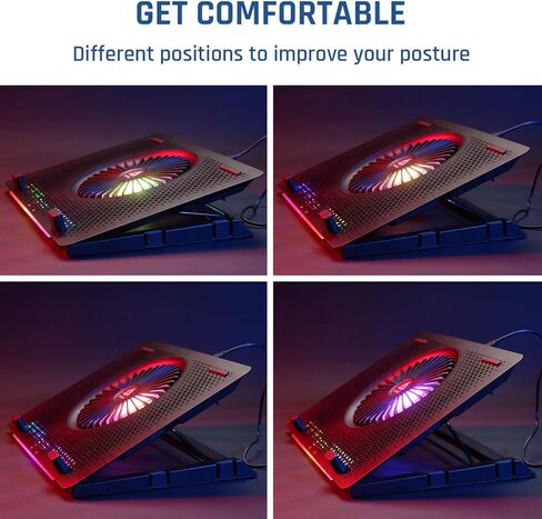 KLIM Orb + Laptop RGB Cooler - 11 to 15.6 Inch + Laptop Gaming Cooling + USB Fan with Metal Grille + Stable + Mac and PS4 Compatible in Saudi Arabia
