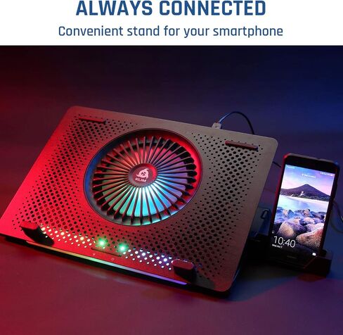 KLIM Orb + Laptop RGB Cooler - 11 to 15.6 Inch + Laptop Gaming Cooling + USB Fan with Metal Grille + Stable + Mac and PS4 Compatible in Saudi Arabia