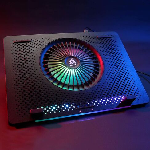 KLIM Orb + Laptop RGB Cooler - 11 to 15.6 Inch + Laptop Gaming Cooling + USB Fan with Metal Grille + Stable + Mac and PS4 Compatible in Saudi Arabia