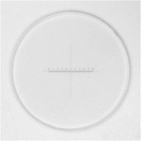 Microscope Kit DIV 0.1 mm Microscope Eyepiece Micrometer Cross Reticle Calibration X=10 mm Ruler Scale Measurement Ocular Micrometer Microscope Eyepiece Micrometer Microscope Lens Adapters(Diameter 26 in Kuwait