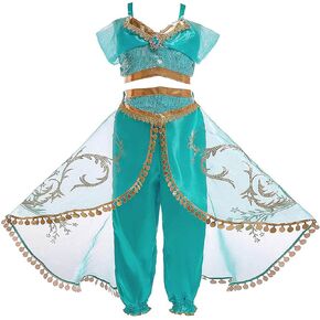 Girls Arabian Princess Costume Kids Dress Up Halloween Party Cosplay Outfit Size 4-10 Years
