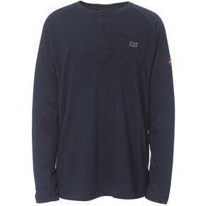 Caterpillar Flame Resistant 6.7 oz Long Sleeve Henley Work Shirt