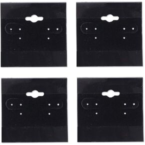 N'ice Packaging 500-Pcs 1.5" x 1.5" Black Hanging Earring Cards, Jewelry Display Earring Rack Stand Display Card